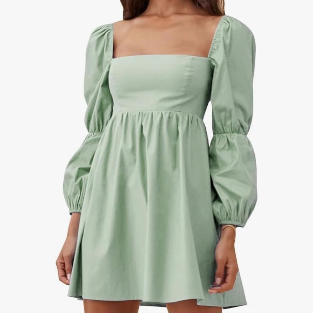 Green mini dress